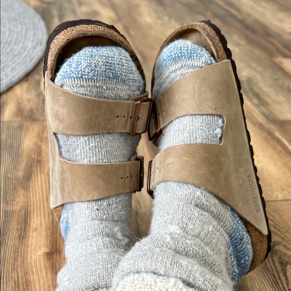 Birkenstock Shoes - Birkenstock Taupe Double-Strap Sandals